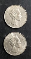 LOT OF (2) 1962 LUXEMBOURG 5 FRANC COIN