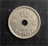 1920 NORWAY NORGE 50 ORE COIN