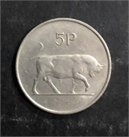 1970 IRELAND EIRE 5 PENCE COIN