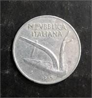 1955 ITALY 10 LIRA COIN