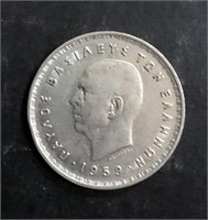1959 GREECE GREEK 10 DRACHMA COIN