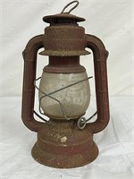 Red color metal Dietz lantern clear glass