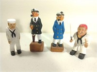 4 HAND CARVED SAILORS