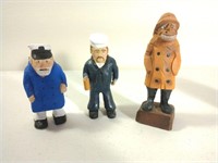 3 HAND CARVED SAILORS