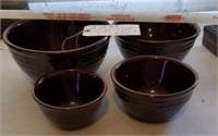 Set of 4 nesting mixing bowls Marcrest brown