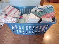 LAUNDRY BASKET FULL OF NEW TOWELS