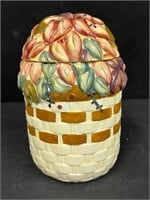 Alco flowers in basket cookie jar
