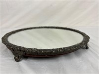 Antique Silver Plated Plateau Mirror