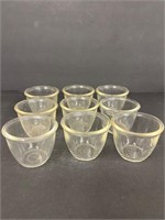 9 glass Pyrex VINTAGE PYREX #425  CUSTARD CUPS