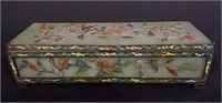 Exceptional Chinese Serpentine Enamel Box