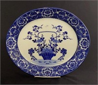 Antique Japanese Blue & White Transfer Platter