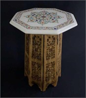 Pietra Dura Marble Carved Base Table