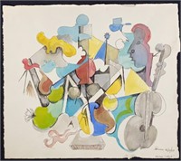 1969 Robert Lohman Abstract Watercolor