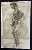 Lois Davis Male Nude Watercolor