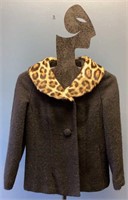 Mid Century Ladies Jacket W/ Fur Collar