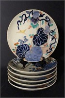 Six Antique Japanese Imari Plates and Bowls