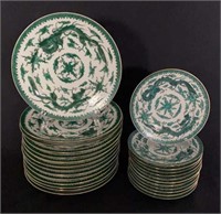 Japanese Green Dragon Porcelain Dinnerware