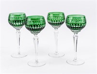 4 Wedgwood Crown Emerald Crystal Hock Wine