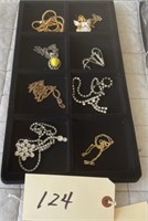 8 Necklaces, Two are Rhinestone