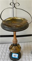 1930's Style Metal and Glass Smoking Stand