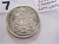 1964 Canadian Silver Fifty Cents Coin