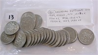 24 Canadian Fifty Cents Coins(see tag for dates)