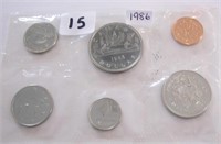 Uncirculated 1986 Canadian Six Coin Set