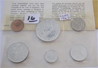 Uncirculated 1965 Canadian 6 Coin Set -some silver