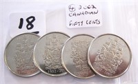 4  Canadian 2002 Fifty Cents Coins(not silver)