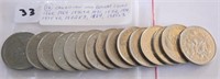 16 Canadian One Dollar Coins(dates on label)