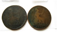 1863 & 1874 Great Britain Large Pennies