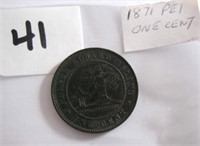 1871 P.E.I.One Cent Coin