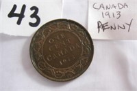 1913 Canadian One Cent Coin