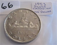 1953 Canadian Silver  One Dollar Coin