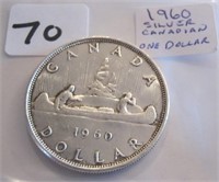 1960 Canadian Silver One Dollar Coin