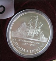 1987 Canadian Silver Davis Strait $1 Coin