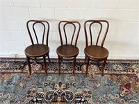 3 wooden parlor chairs