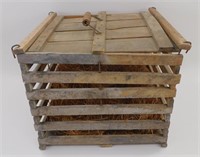 * Antique Humpty Dumpty Wooden Egg Crate with Lid
