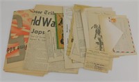 WWII Newspapers, Old Programs, Farm Record Book,