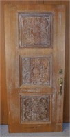 ** Antique Heavy Oak Door with Nicely Carved
