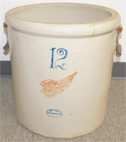 ** 12 Gallon Red Wing Crock with Handles -