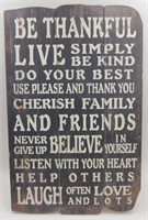 * "Be Thankful" Wood Sign