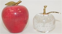 2 Heavy Apple Paperweights