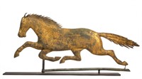 19th-century molded-copper hollow-body running horse weathervane, from a good selection of folk art weathervanes