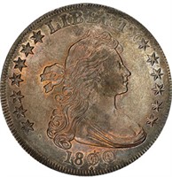 $1 1800 DOTTED DATE. PCGS AU58+