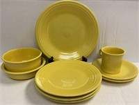 FIESTA WARE DISHES YELLOW PLATES BOWLS CUP