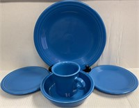FIESTA WARE DISHES BLUE PLATES BOWL CUP