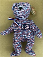 VINTAGE TY BEANIE BABY  2000 USA RED WHITE BLUE BE