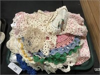 Collection Of Doilies, Crocheted Coasters.