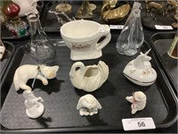 Various Porcelain Decor Animals, Beaker, 2